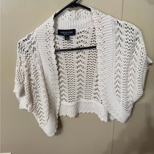Perceptions Women's Beige Open Knit Shrug
